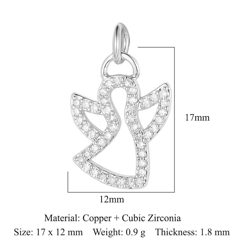 Virgin Angel Copper Zircon Cross Ornament Pendants