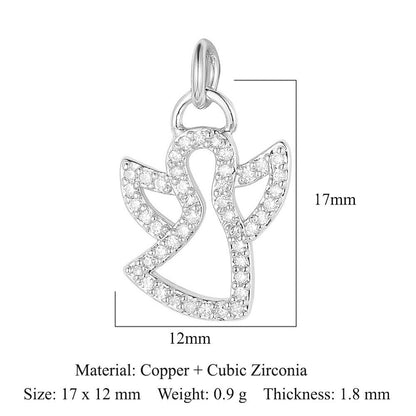 Virgin Angel Copper Zircon Cross Ornament Pendants