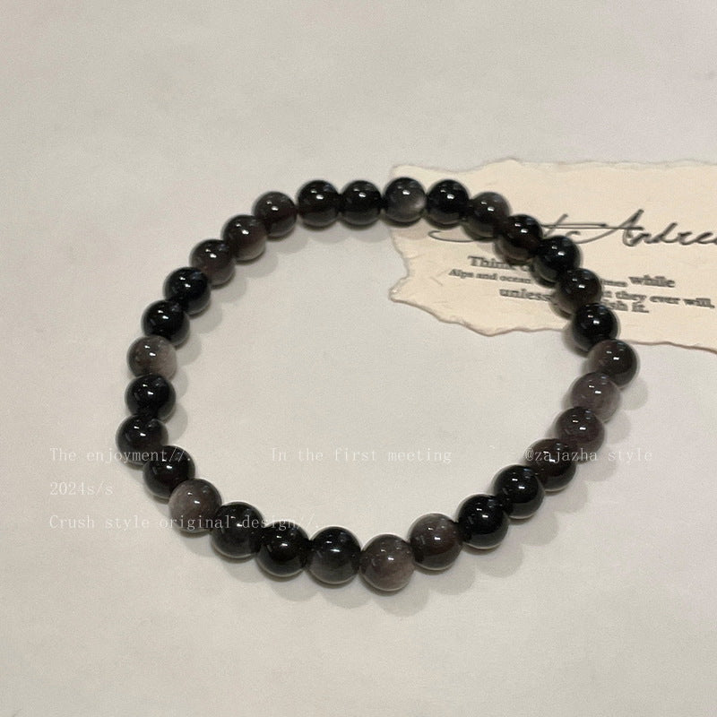 Women's & Men's Natural Obsidian Beaded For Lovers Wild Simple Bracelets