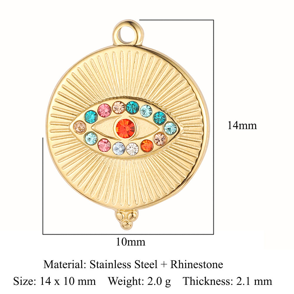 Bohemian Natural Stone Titanium Steel Ornament Pendants