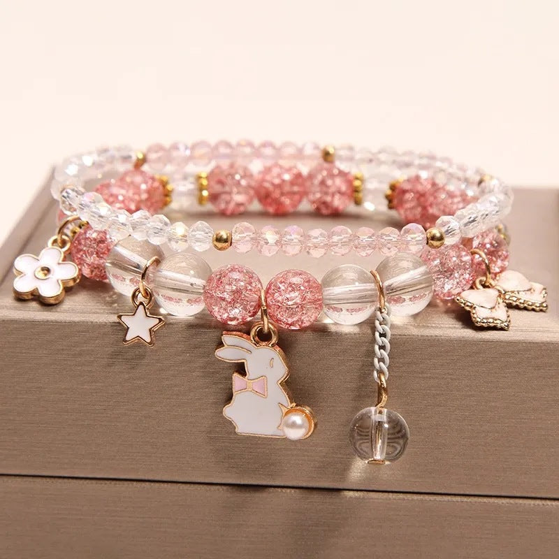 Rabbit Princess Crystal Girlfriends Pair Of Bracelets