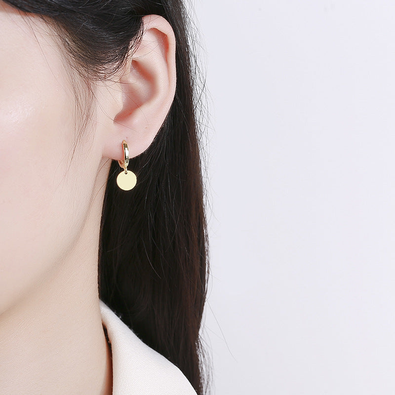 Women's Sterling Sier Design Simple Ear Clip Earrings
