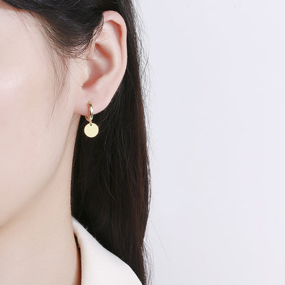 Women's Sterling Sier Design Simple Ear Clip Earrings
