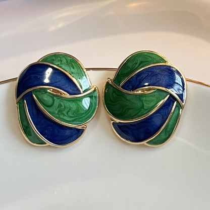 Drop Glazed Retro Style Personality Enamel Earrings