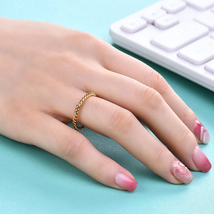 Fashion Simple Bread Thread Personality Round Rings