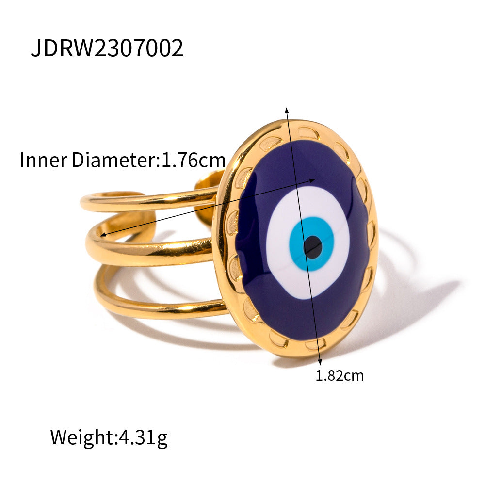 Personality Evil Blue Eye Retro Fashion Rings