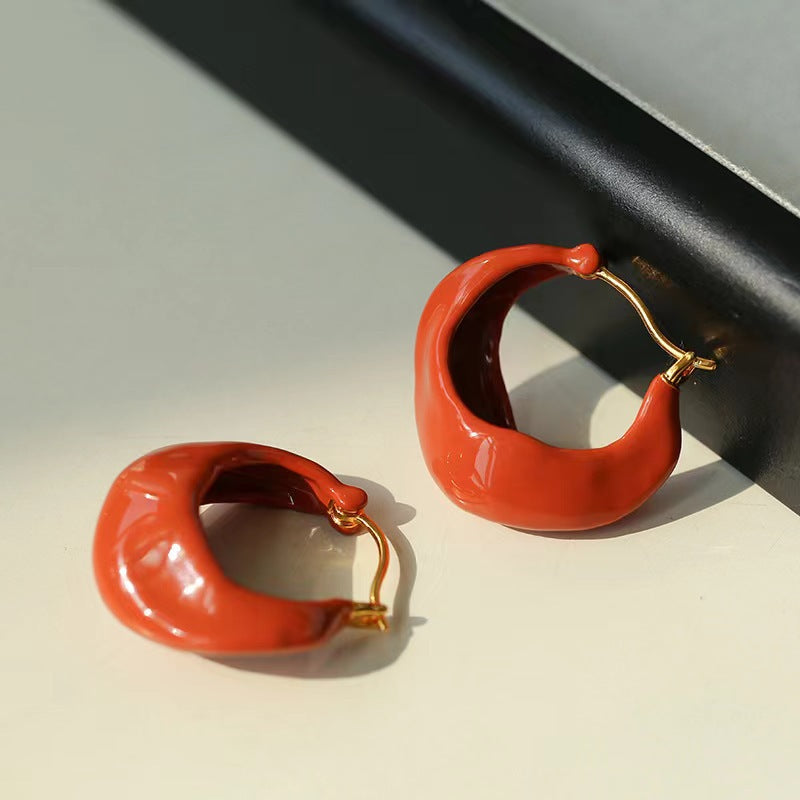 Metal Ear Shaped Simple Advanced Design Earrings