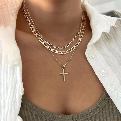 Affordable Luxury Fashion Cross Niche Personality Twin Pendants