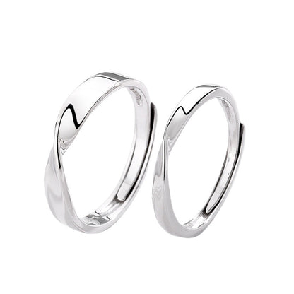 Women's & Men's Concept Sterling Sier Mobius Strip Couple Rings