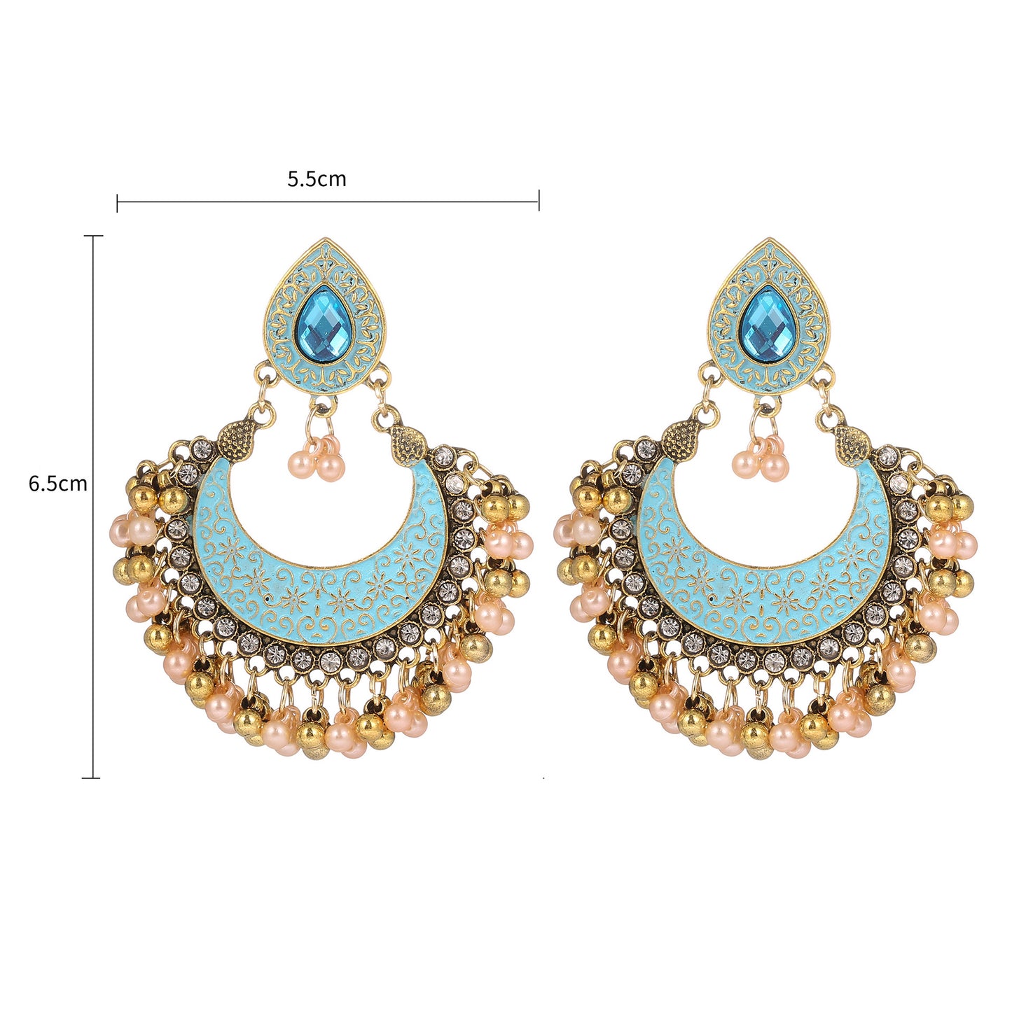 Alloy Ornament High Profile Retro Indian Style Hollow Earrings