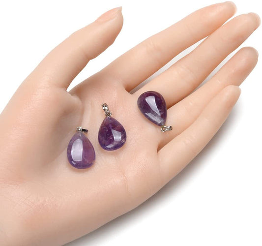 Ornament Natural Stone Amethyst Water Drop Pendants