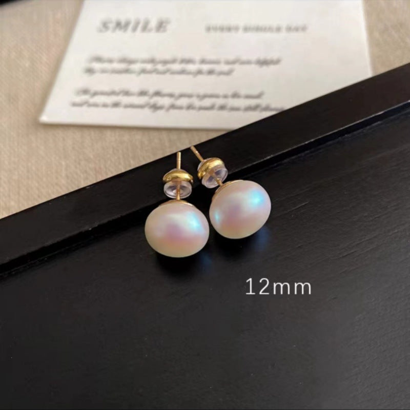 Flour Light Pearl Female Sier Needle Luxury Temperament Earrings