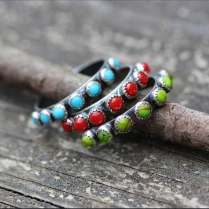 Women's & Men's Vintage Gemstone Turquoise Bridal Wedding Engagement Rings