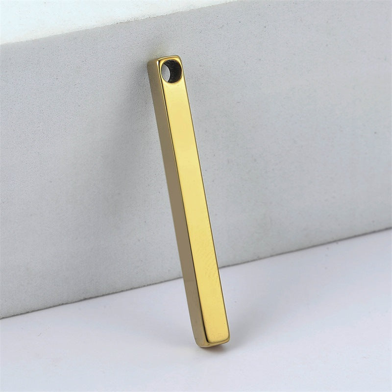 Mirror Stainless Steel Rectangular Cuboid Tag Pendants