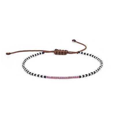 Black White Beaded Friendship Carrying Strap Bracelets