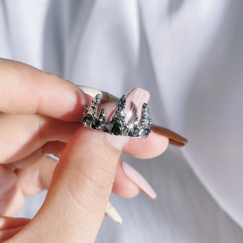 Saturn Personality Drip Glazed Open Fashion Rings