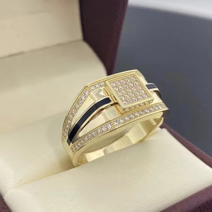 Men's Fashion Domineering Man's Inlaid Diamond Ornament Rings