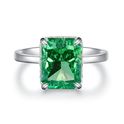 Emerald Female High Carbon Diamond Cut Ice Rings