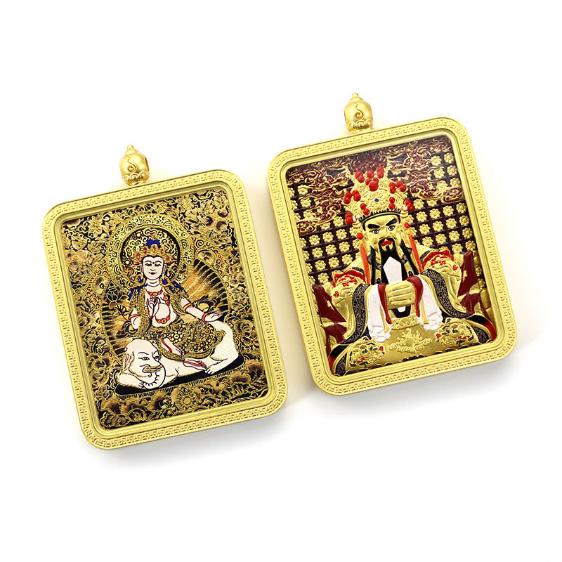 Painted Golden Outline Three-dimensional Double-sided Eight Guards Pendants