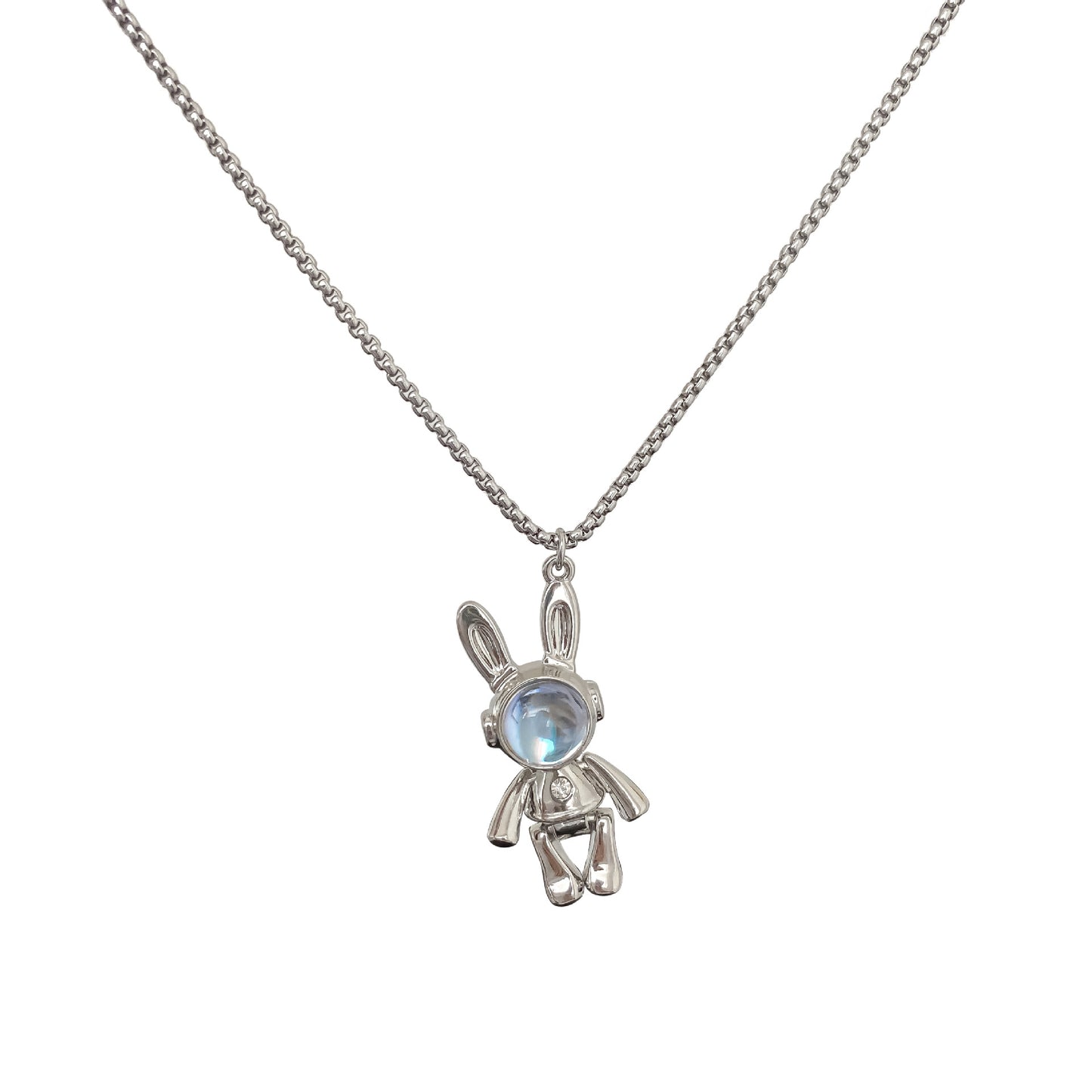 Women's & Men's Colorful Fantasy Mechanical Rabbit Titanium Steel Necklaces