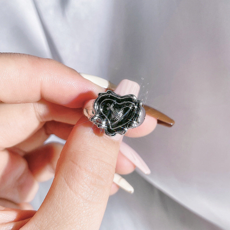 Saturn Personality Drip Glazed Open Fashion Rings