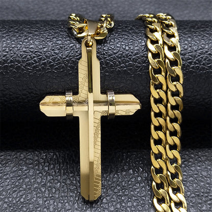 Men's Classic Creative Cross Stainless Steel Fashion Necklaces