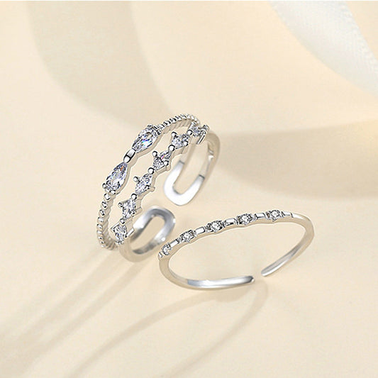 Selection Row Diamond Bow Fashion Slim Rings