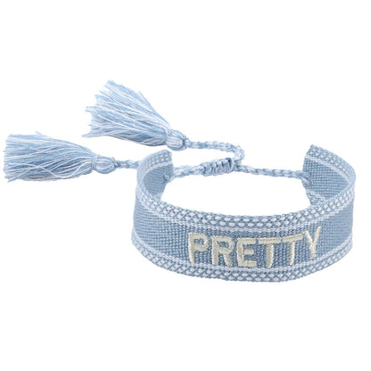 Women's & Men's Couple Letter Embroidery Wrist Strap Tassel Bracelets