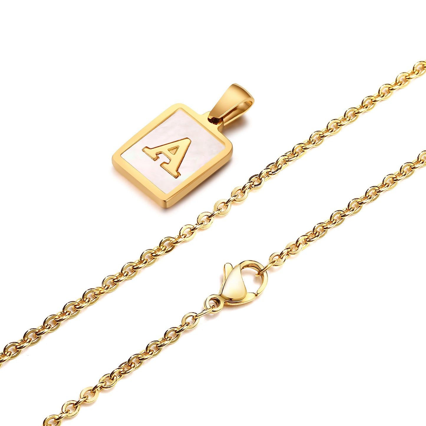 Square Letter Female English Clavicle Chain Pendants