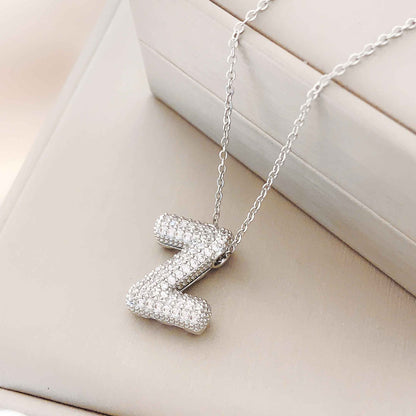 Women's Letter Hip Hop Full Zircon Exquisite Necklaces