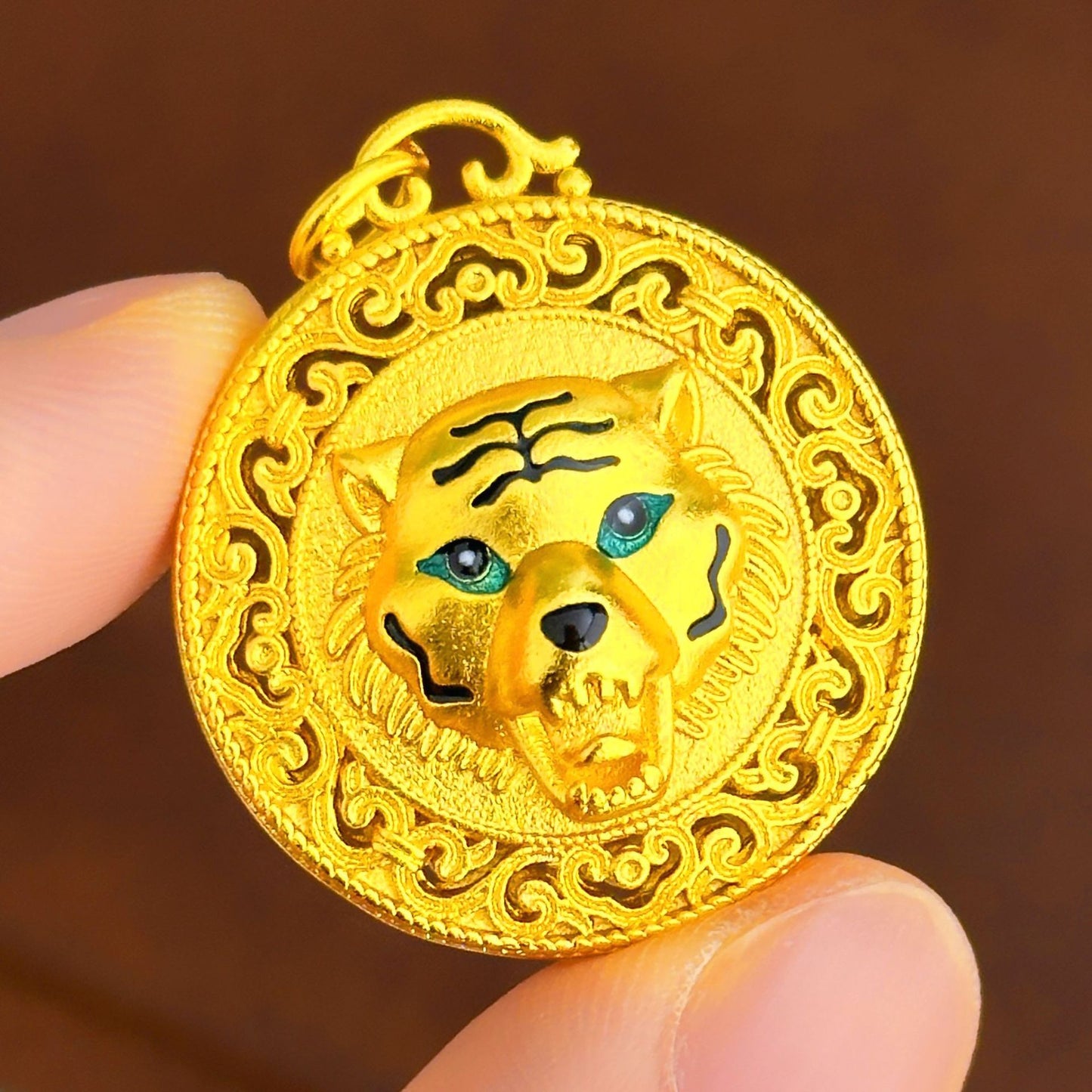 Enamel Color Filigree Eight Treasures Compass Ancient Pendants