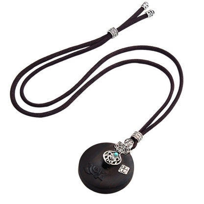 Women's Simple Zen Sweater Chain Cotton Linen Pendants