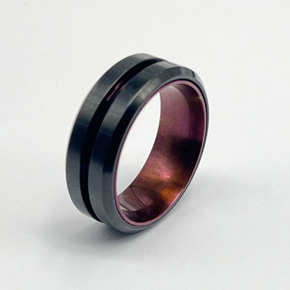 Women's & Men's Stainless Steel Ornament Patchwork Surface Brushed Rings