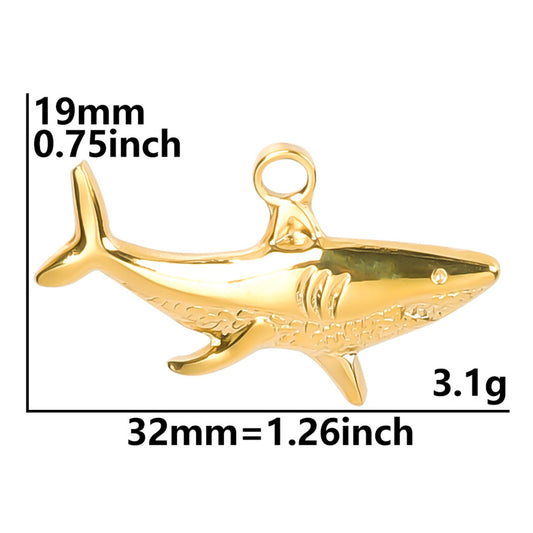 Steel Colorful Shark Ornament Stainless Accessories Pendants