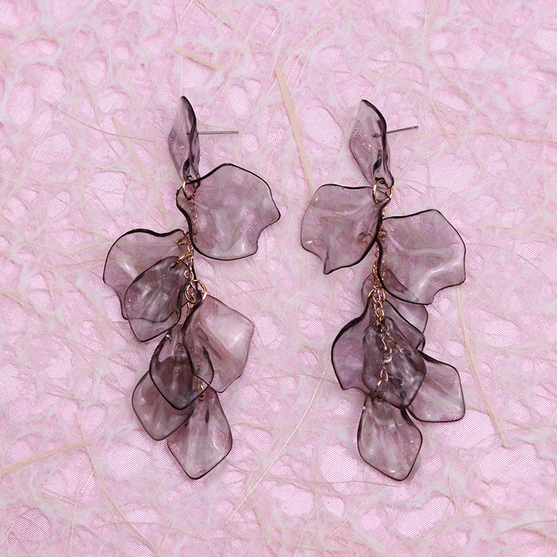 Women's Tassel Petal High Profile Fashion Personality Earrings