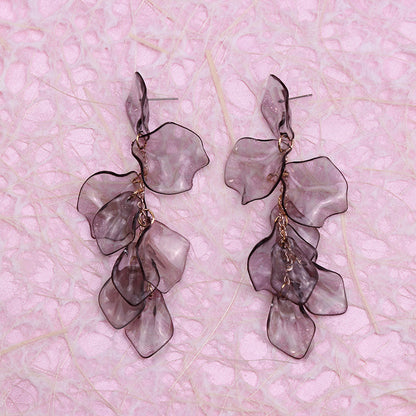 Women's Tassel Petal High Profile Fashion Personality Earrings