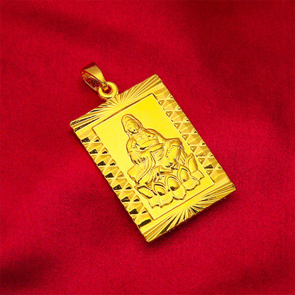 Women's & Men's Vietnam Placer Gold Brass Plated Avalokitesvara Flame Buddha Pendants