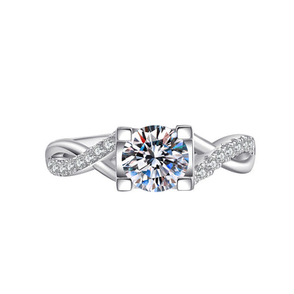 Elegant Imitation Moissanite Open Adjustable Live Broadcast Rings