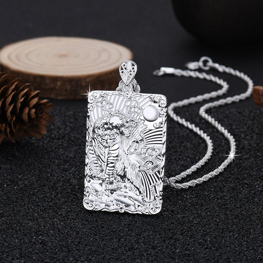 Men's Rope Sier-plated Domineering Chinese Zodiac Live Pendants