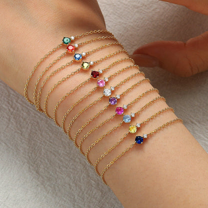 Sier French Entry Lux Colorful Zircon Bracelets