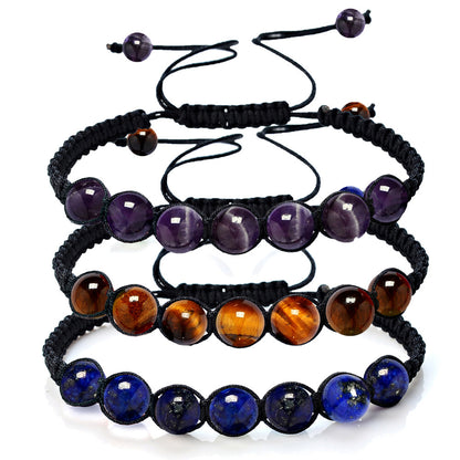 Men's Drawable Gift Emperor Lapis Amethyst Tigereye Bracelets