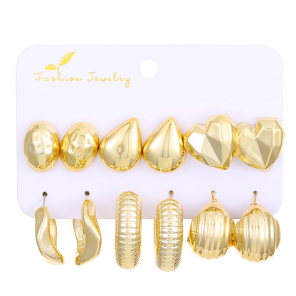 Women's Exaggerated Shaped Suit Personalized Gold Sier Earrings