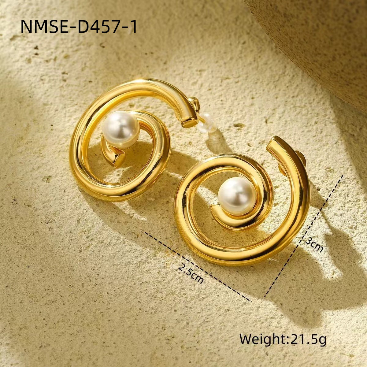 Titanium Steel Pearl Flower High-grade Simple Earrings