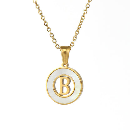 Hollow Titanium Steel Metal English Letter Female Necklaces