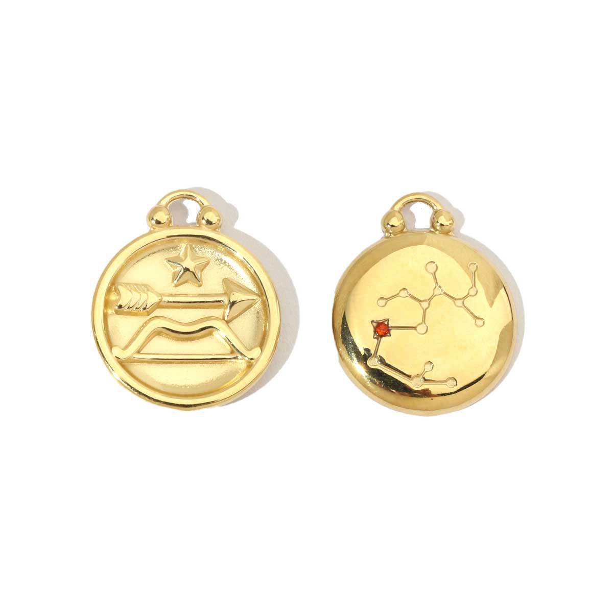 Real Gold Constellation Stainless Steel Round Pendants