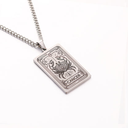 Men's Twee Constellations Logo Dog Tag Vintage Necklaces