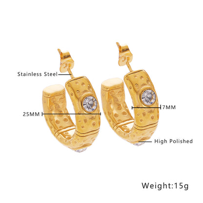 Twist Round Diamond Woven Wheat Ear Earrings