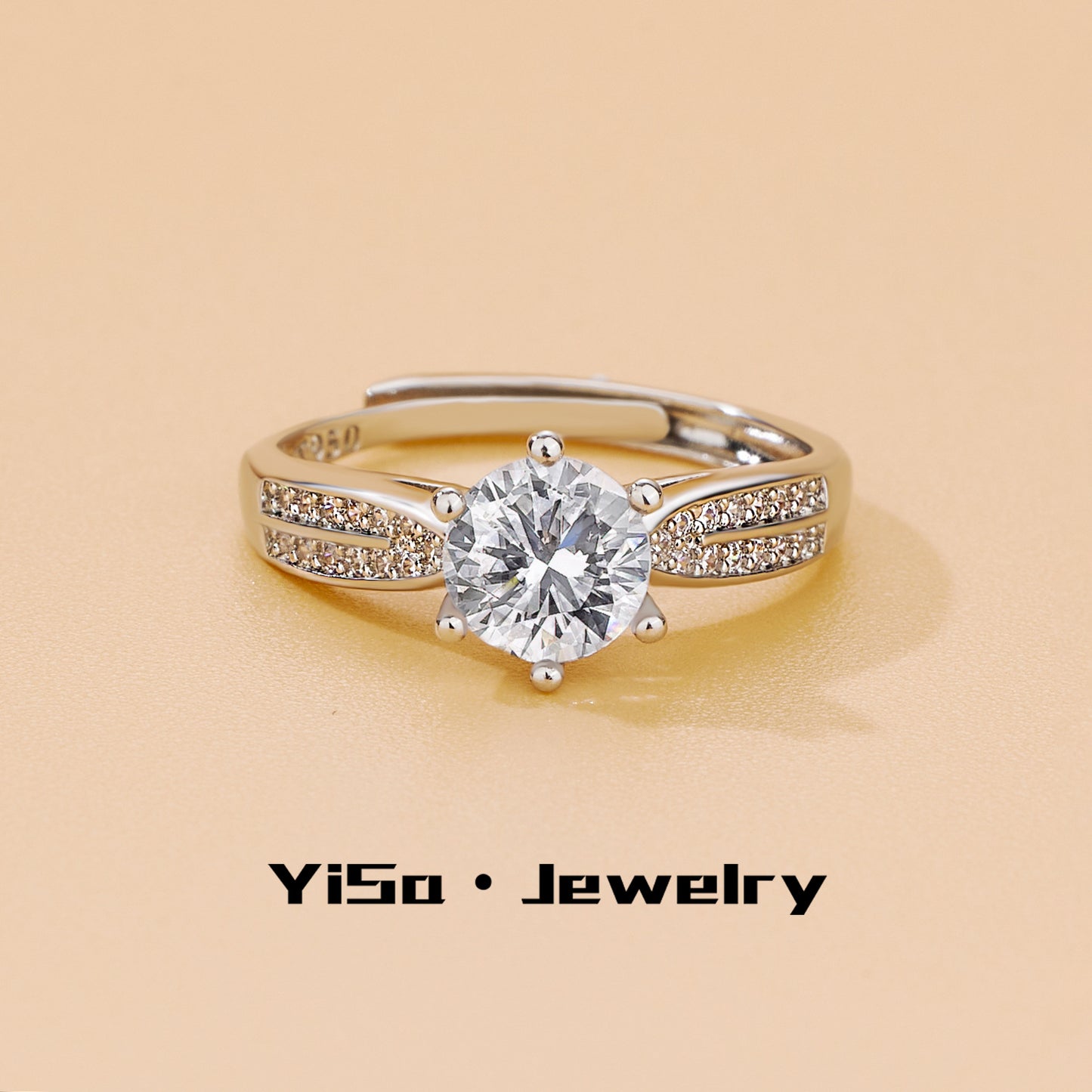 Fashion Karat Open Inlaid Zircon Female Rings