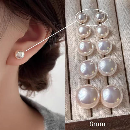 Flour Light Pearl Female Sier Needle Luxury Temperament Earrings