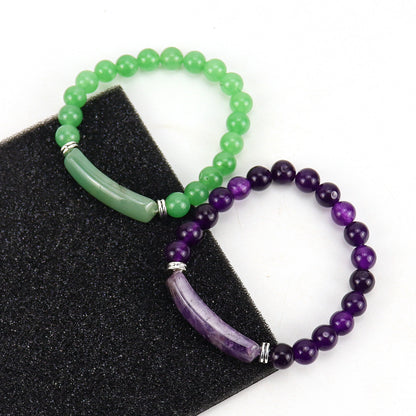 Natural Stone Bridge Ball Elastic Beaded Bracelets